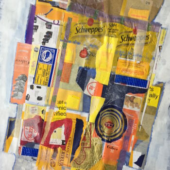 Collages intitolato "Enfin blonde !" da Denis Reitz, Opera d'arte originale, Carta