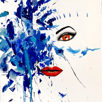 Painting titled "Présence" by Christine Barone, Original Artwork, Acrylic Mounted on Wood Stretcher frame