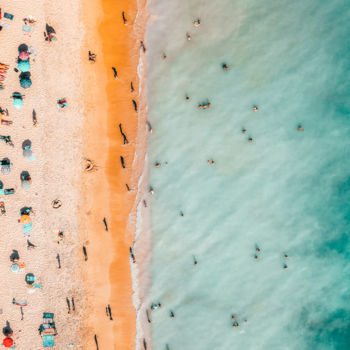 Photography titled "Umbrellas, Beach, H…" by Radu Bercan, Original Artwork, Digital Photography