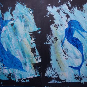 Painting titled "Sea Life" by Colette Pennarun, Original Artwork, Oil
