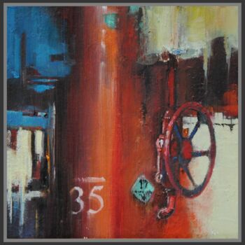 Malerei mit dem Titel "Steel alive" von Jicé, Original-Kunstwerk, Öl Auf Andere starre Platte montiert