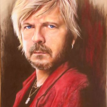 Drawing titled "Renaud, portrait pa…" by Fam, Original Artwork, Pastel