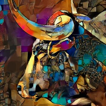 「Toro 2020 - Mix med…」というタイトルのデジタルアーツ L.Rocheによって, オリジナルのアートワーク, アクリル