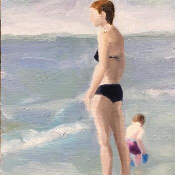 Painting titled "l horizon" by A.N.Leroux, Original Artwork, Oil