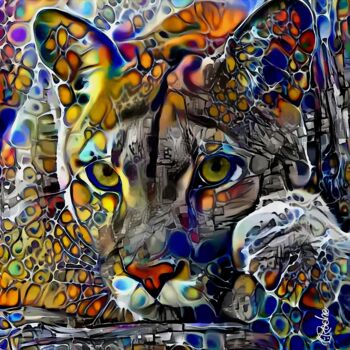 Arte digitale intitolato "Jaune Puma" da L.Roche, Opera d'arte originale, Acrilico