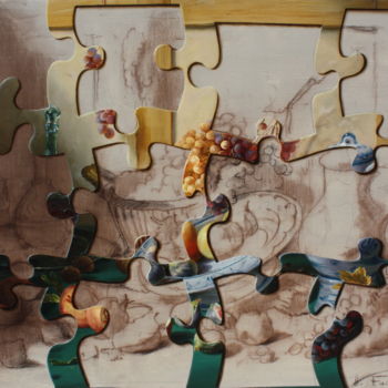 Peinture intitulée "Puzzle N 5" par Alexandre Fadeev, Œuvre d'art originale, Huile Monté sur Châssis en bois