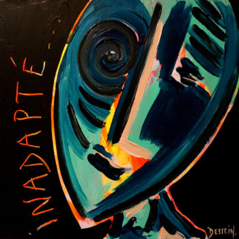 Painting titled "Inadapté (3)" by Delphine Dessein, Original Artwork, Acrylic