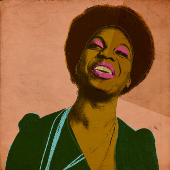 Digital Arts με τίτλο "Nina Simone" από Andrea Pisano, Αυθεντικά έργα τέχνης, Ψηφιακή ζωγραφική