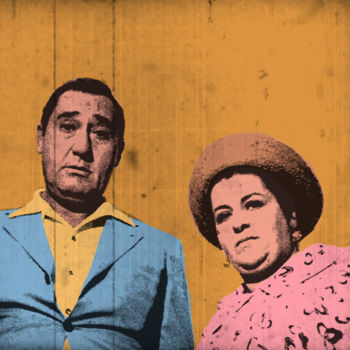 Digital Arts titled "Alberto Sordi e Ann…" by Andrea Pisano, Original Artwork, Digital Painting
