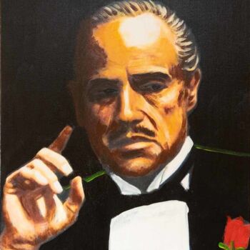 Peinture intitulée "Marlon Brando Oil P…" par Filip Petrovic, Œuvre d'art originale, Huile