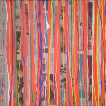 Painting titled "orange paper" by Pascal Piguel, Original Artwork, Acrylic