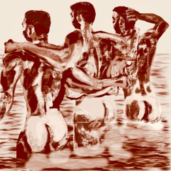 제목이 "Boys on the Beach"인 디지털 아트 Viktor Soukhanov로, 원작, 디지털 페인팅