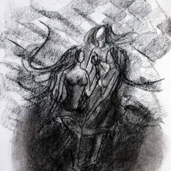 Drawing titled "STORM" by Suddha Sama, Original Artwork, Charcoal