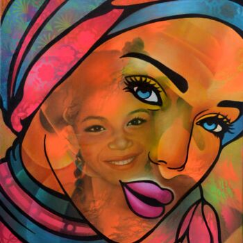 Peinture intitulée "Madras" par Jeannette Guichard-Bunel, Œuvre d'art originale, Huile Monté sur Châssis en bois