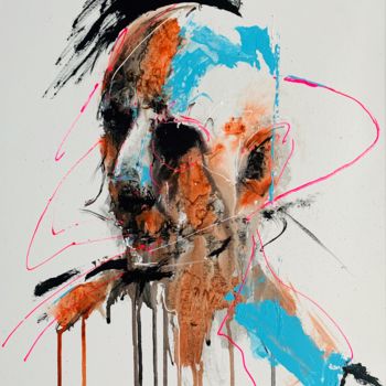 Peinture intitulée "Esprit terre 7" par Jérôme Royer, Œuvre d'art originale, Encre Monté sur Carton