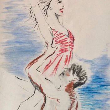 Dibujo titulada "The First Day After…" por Larysa Strygaczowa, Obra de arte original, Pastel