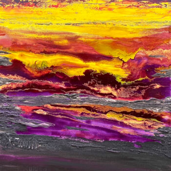 Peinture intitulée "Purple" par Diane Breton, Œuvre d'art originale, Acrylique Monté sur Châssis en bois