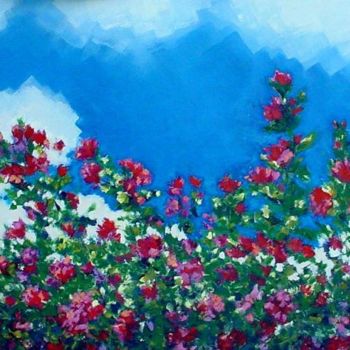 Painting titled "Rose No. 7" by Rebecca Grantham, Original Artwork, Oil