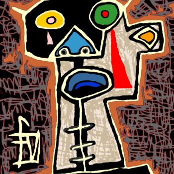 Digital Arts titled "l'Homme qui pleure" by Franck Vidal, Original Artwork, Digital Painting
