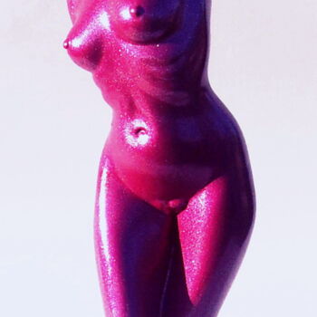 Scultura intitolato "Féminité Fuschia" da Christian Choquet, Opera d'arte originale, Resina