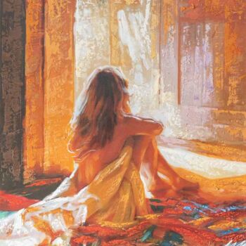 Peinture intitulée "Nude woman Lucia, o…" par Filip Petrovic, Œuvre d'art originale, Huile