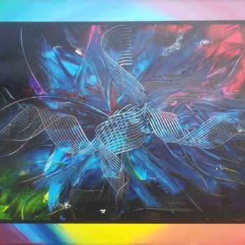 Peinture intitulée "ADN1" par Trä  Abstract Painting, Œuvre d'art originale, Acrylique