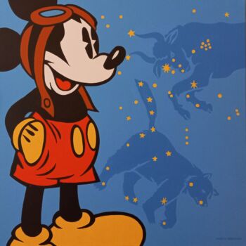 Painting titled "Stelle (omaggio a w…" by Marco Arduini, Original Artwork, Tempera