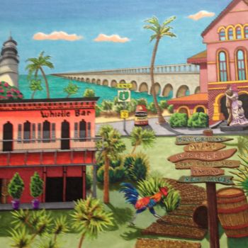 Tekening getiteld "Keywest" door Monica Puryear, Origineel Kunstwerk, Marker