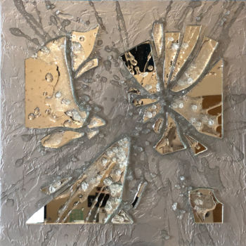 Peinture intitulée "Winter tears abstra…" par Olga Turchinskaya, Œuvre d'art originale, Peinture vitrail