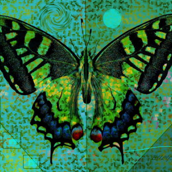 Digitale Kunst mit dem Titel "Black-yellow Butter…" von Marc Bulyss, Original-Kunstwerk, Digitale Malerei