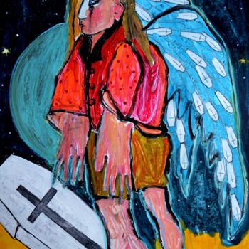 Painting titled "CERCUEIL" by Pascal Briba, Original Artwork, Acrylic