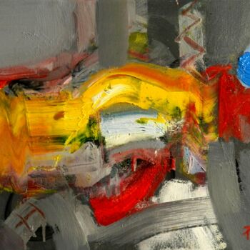 Schilderij getiteld "Manuscriptum II" door Petre Chirea, Origineel Kunstwerk, Olie
