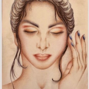 Dibujo titulada "Daydreaming" por Larysa Strygaczowa, Obra de arte original, Lápiz