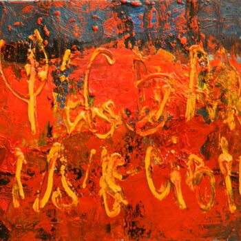Schilderij getiteld "Manuscriptum IV" door Petre Chirea, Origineel Kunstwerk, Olie
