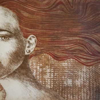 Gravures & estampes intitulée "Passer" par Isabelle Desaulty, Œuvre d'art originale, Eau-forte