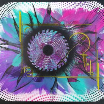 Peinture intitulée "TURN TABLE" par Trä  Abstract Painting, Œuvre d'art originale, Acrylique