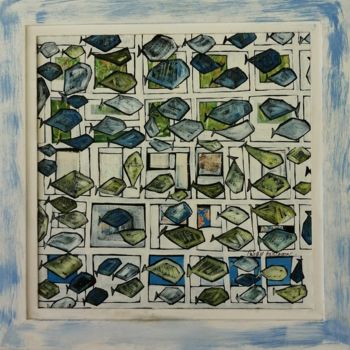 Peinture intitulée "poissons 1" par Cathy, Œuvre d'art originale, Acrylique Monté sur Châssis en bois