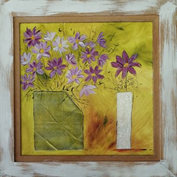 Peinture intitulée "Bouquet de fleurs 3" par Cathy, Œuvre d'art originale, Acrylique Monté sur Châssis en bois
