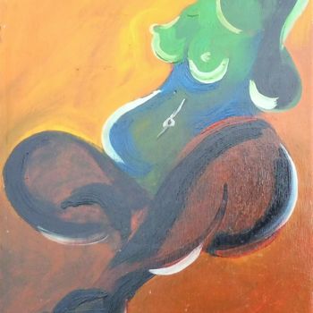 Peinture intitulée "nu enceinte" par Servin, Œuvre d'art originale, Huile