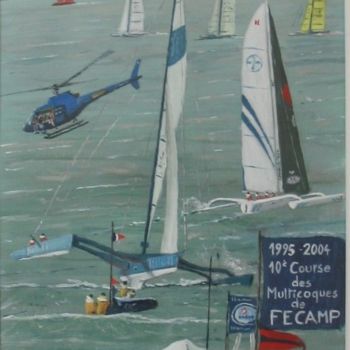Peinture intitulée "10èmé Course des Mu…" par Desnoyers, Œuvre d'art originale, Huile