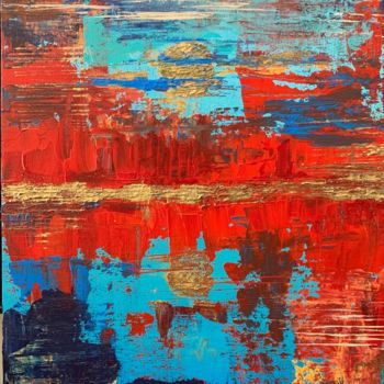 Painting titled "sunset - Abstract" by Mallika Seth, Original Artwork, Acrylic
