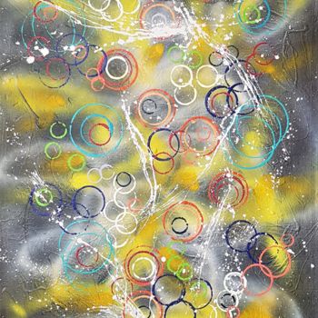 Peinture intitulée "N° 183 - Oxygène" par Isa-L, Œuvre d'art originale, Acrylique Monté sur Châssis en bois