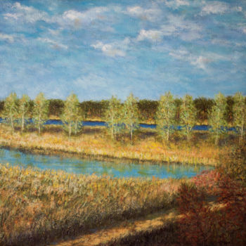 绘画 标题为“River landscape” 由Albert Safiullin, 原创艺术品, 油