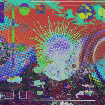Digital Arts titled "Flowers Wave" by Marc Bulyss, Original Artwork, Digital Painting