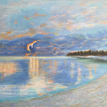 Malerei mit dem Titel "The Sunset in the I…" von Albert Safiullin, Original-Kunstwerk, Öl