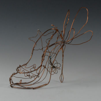 Sculpture titled "Autumn's Shoe" by Liz Paker, Original Artwork, Metals