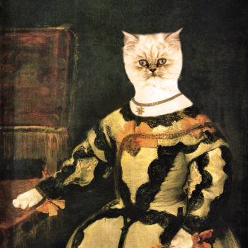 Photography titled "Portrait de chat d'…" by Véronique Lestoquoy (neko92vl), Original Artwork, Digital Photography