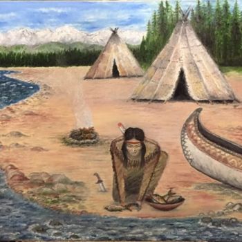 Malerei mit dem Titel "Жанровая сценка: ск…" von Ramzes Tliakodugov, Original-Kunstwerk, Öl