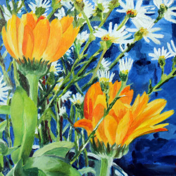 Peinture intitulée "Le bouquet de Vince…" par Pascal Brachet, Œuvre d'art originale, Huile