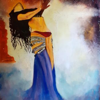 Painting titled "Danseuse orientale" by San Roman, Original Artwork, Acrylic